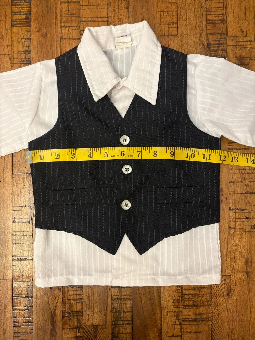 Vintage Happy Fella Toddler Boys Vest Shirt Pants Suit Set